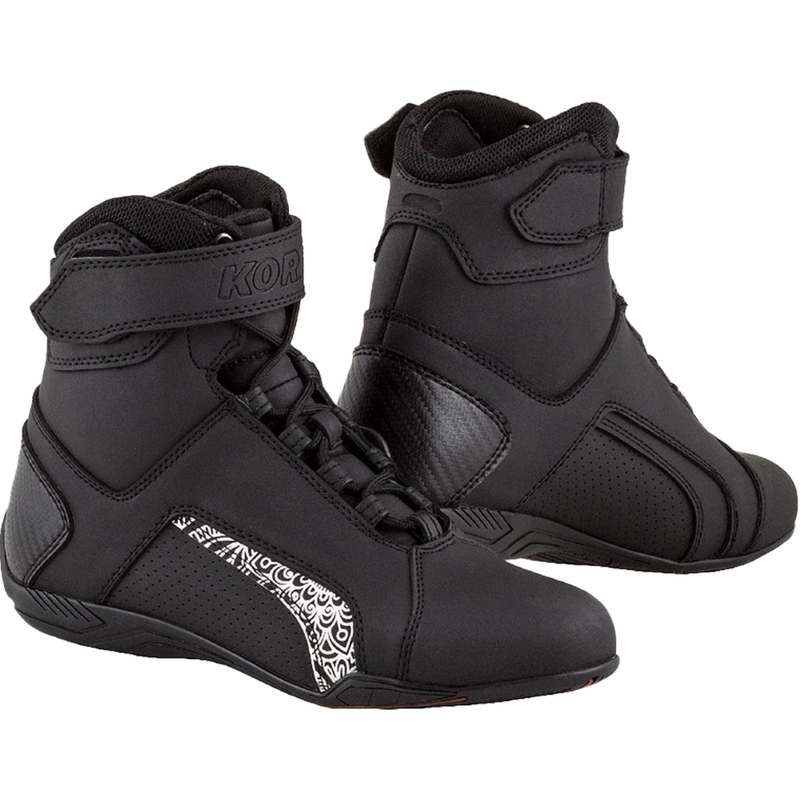 Stivali da moto Kore Velcro 2.0 bianchi e neri da donna