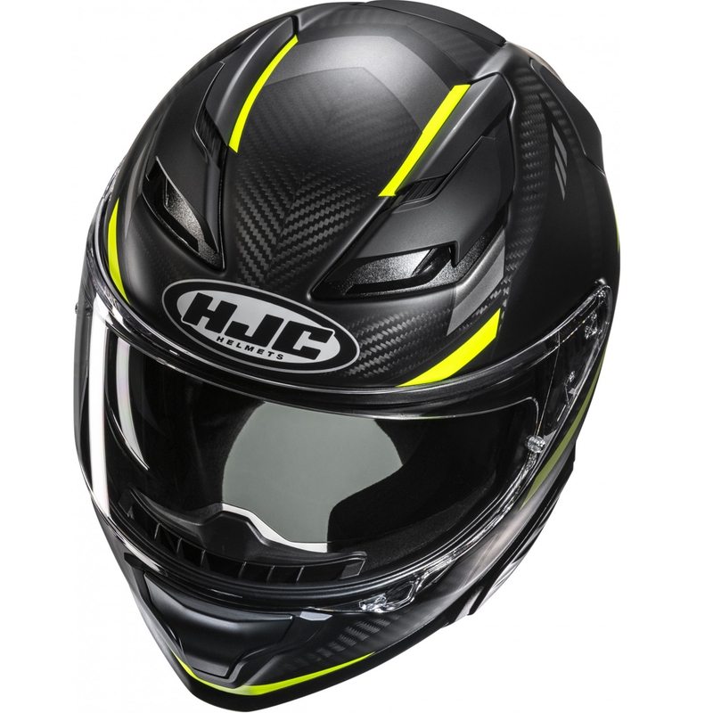 Casco integrale da moto HJC F71 CARBON Esira MC3HSF nero-giallo fluo