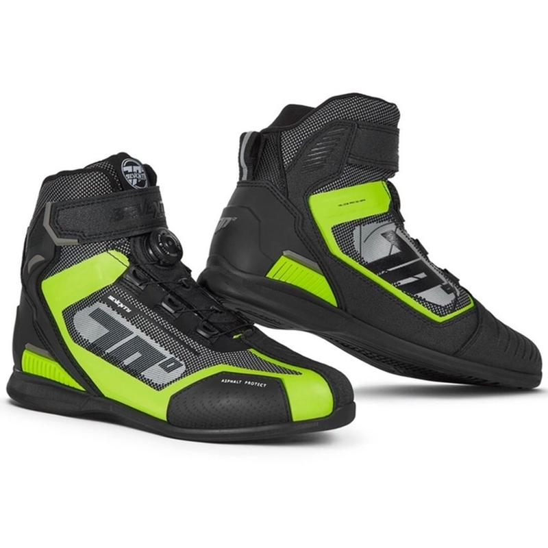 Stivali moto SEVENTY DEGREES SD-BR3 Veloce PRO nero-giallo fluo