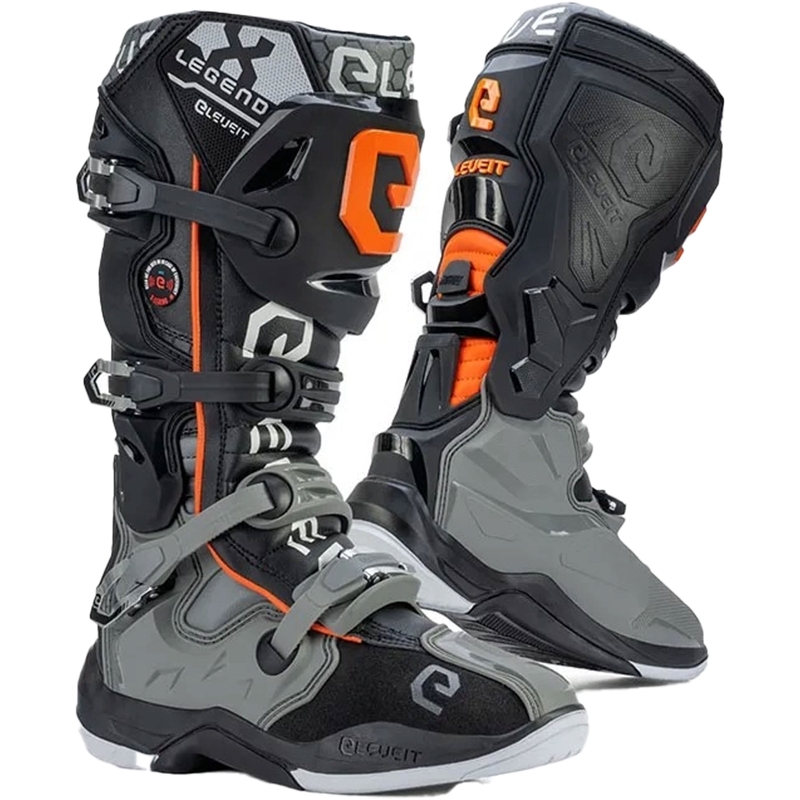 Stivali da moto Eleveit X-Legend grigio-arancio