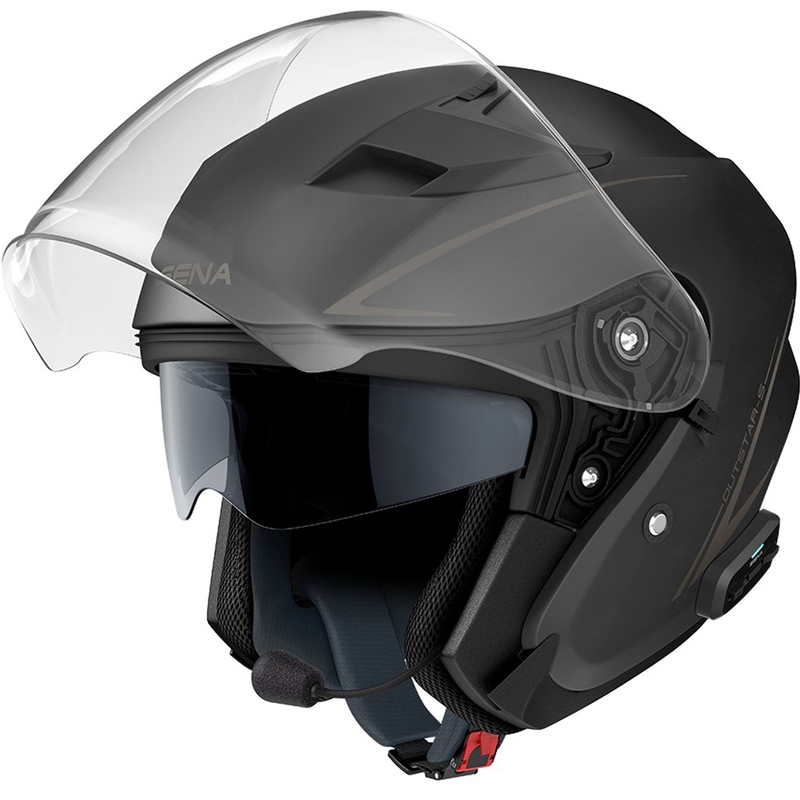 Casco da moto jet SENA Outstar S nero opaco
