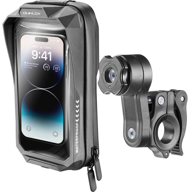 Custodia impermeabile universale per telefoni cellulari Interphone QUIKLOX Waterproof, max. 7" con supporto per manubrio