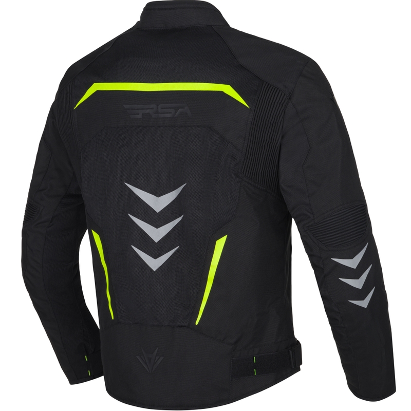 Giacca da moto RSA Runway nero-giallo fluo
