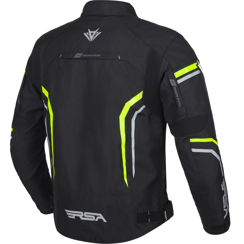 Giacca da moto RSA Compact 2 nero-grigio-giallo fluo