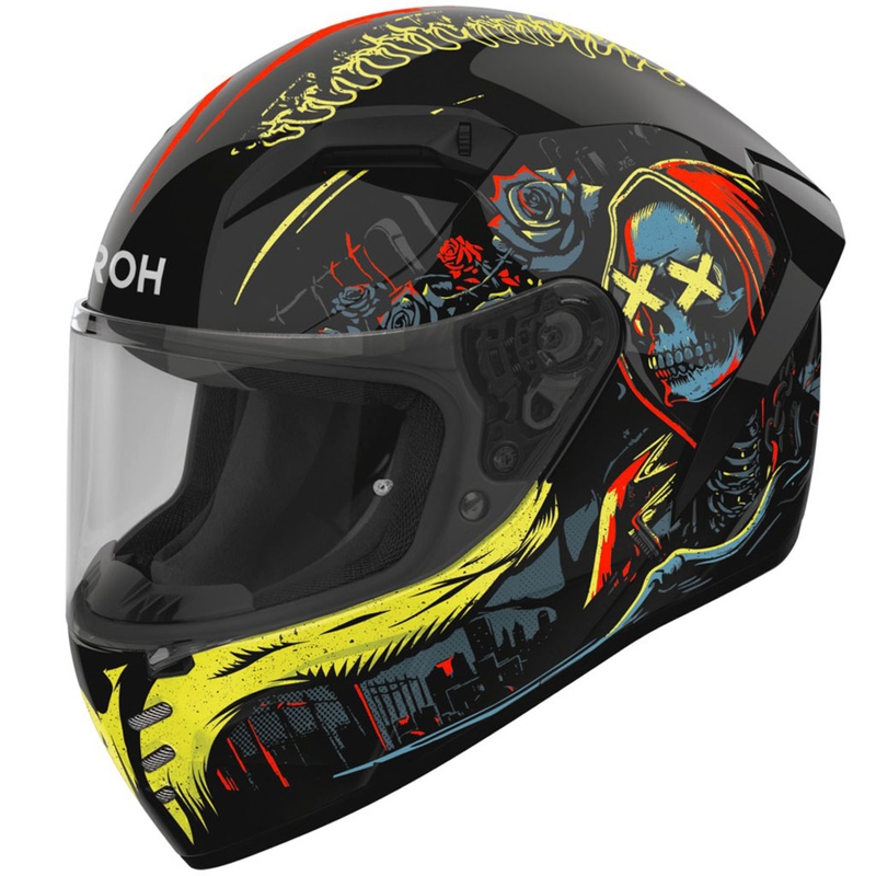 Casco integrale da moto Airoh CONNOR Double Face nero-giallo lucido