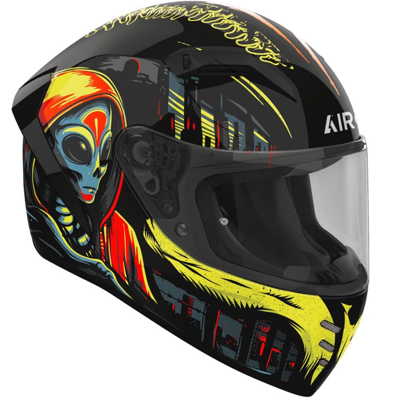 Casco integrale da moto Airoh CONNOR Double Face nero-giallo lucido