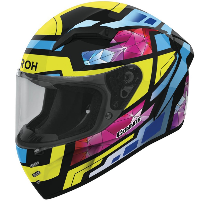 Casco integrale da moto Airoh CONNOR Stellar giallo-blu-rosa-nero lucido