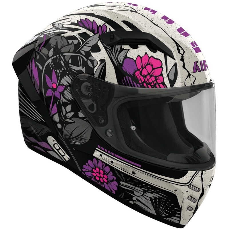 Casco integrale da moto Airoh CONNOR Bloom nero-grigio-viola lucido