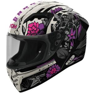 Casco integrale da moto Airoh CONNOR Bloom nero-grigio-viola lucido