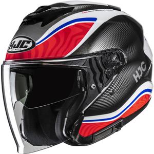 Casco da moto jet HJC i31 Depe MC21 nero-bianco-rosso-blu