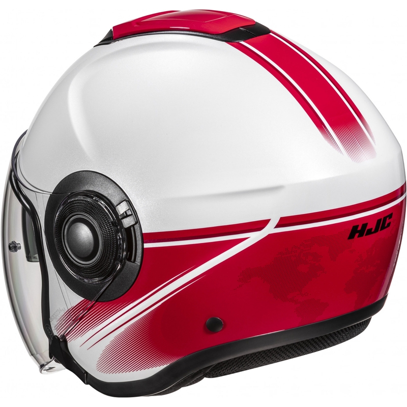 Casco da moto jet HJC i40N Vision MC1 bianco-rosso