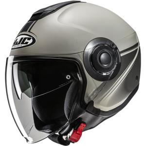 Casco da moto jet HJC i40N Vision MC5SF grigio-nero