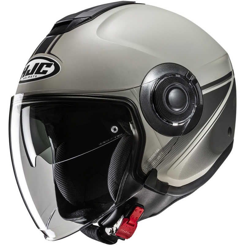 Casco da moto jet HJC i40N Vision MC5SF grigio-nero