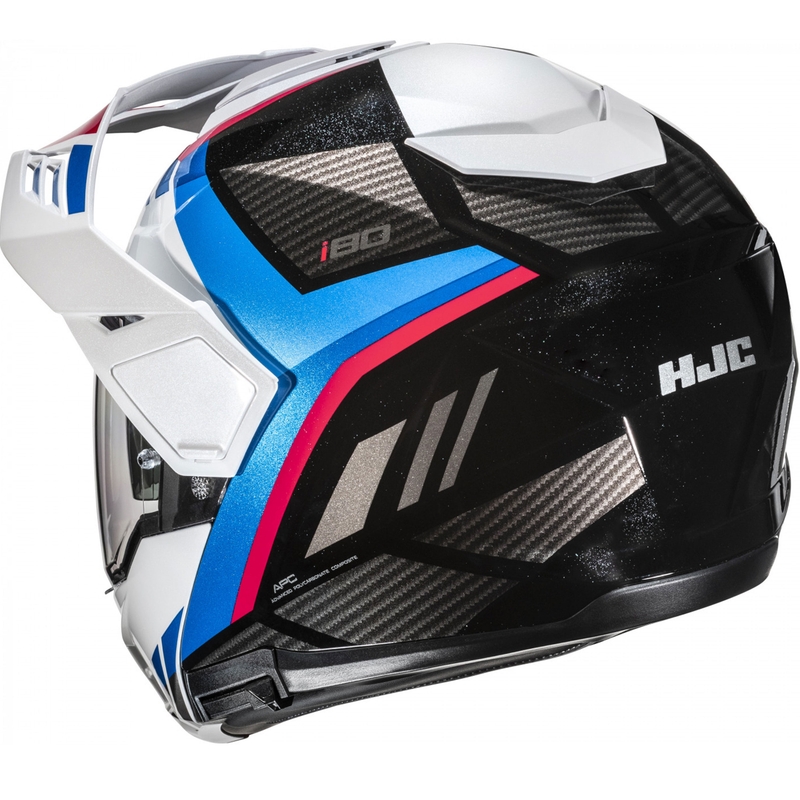 Casco da moto flip-up HJC i80 Imes MC21 nero-bianco-blu-rosso