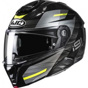 Casco moto apribile HJC i91 Dusk MC3H nero-grigio-giallo fluo