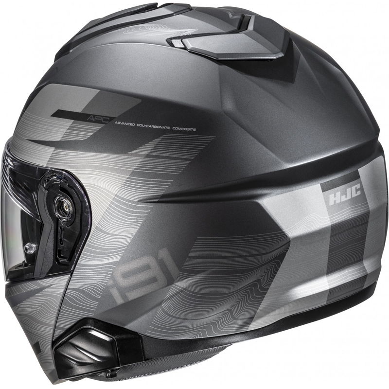 Casco da moto flip-up HJC i91 Dusk MC5SF nero-grigio