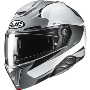 Casco da moto flip-up HJC i91 Felio MC5 grigio-bianco