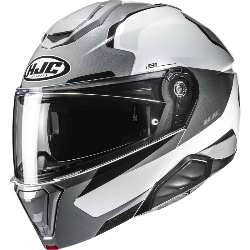 Casco da moto flip-up HJC i91 Felio MC5 grigio-bianco