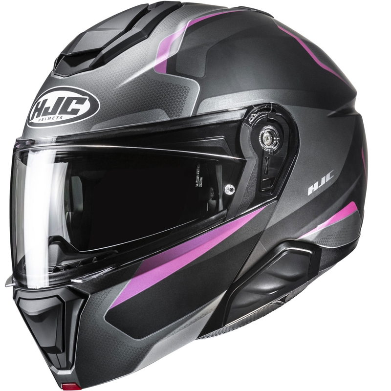 Casco da moto flip-up HJC i91 Felio MC8SF nero-rosa