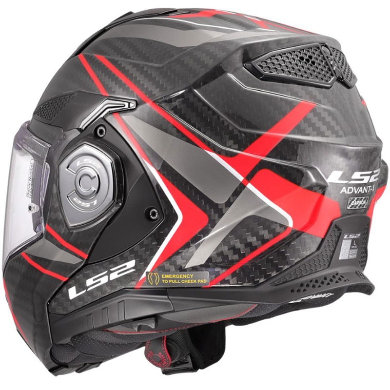 Casco moto modulare LS2 FF901 Advant XC Future II nero-rosso