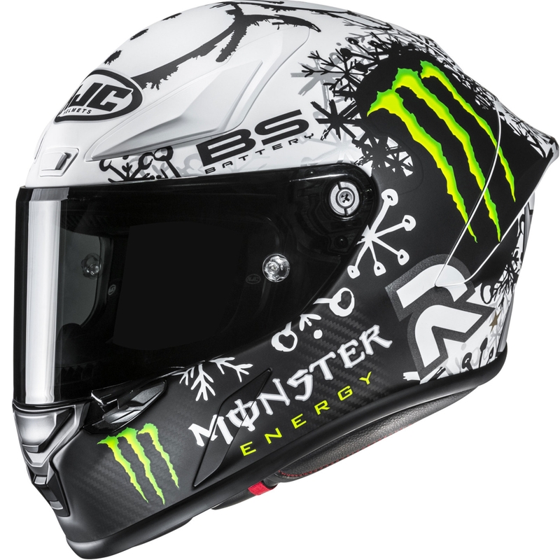 Casco integrale da moto HJC RPHA 1 V2 CARBON Snow Diablo MC10SF nero-bianco