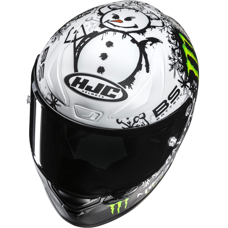 Casco integrale da moto HJC RPHA 1 V2 CARBON Snow Diablo MC10SF nero-bianco