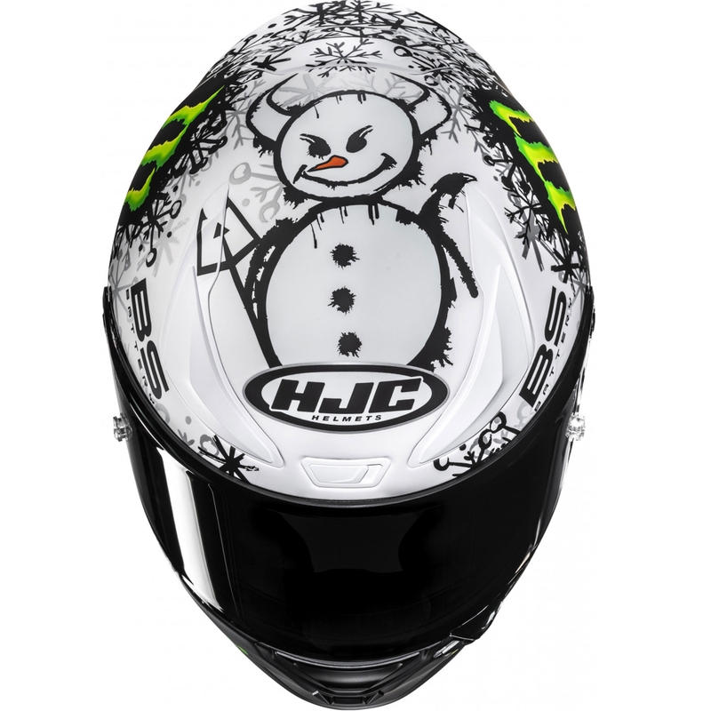 Casco integrale da moto HJC RPHA 1 V2 CARBON Snow Diablo MC10SF nero-bianco
