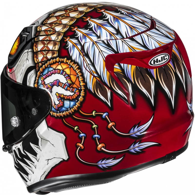 Casco integrale da moto HJC RPHA 12 Skully MC1 bianco-rosso