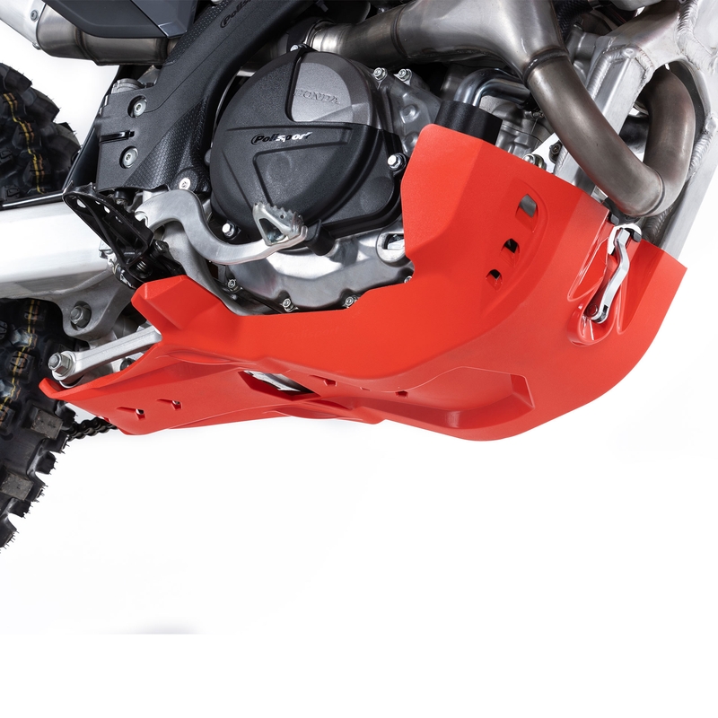 Skid Plate POLISPORT with link protector červená