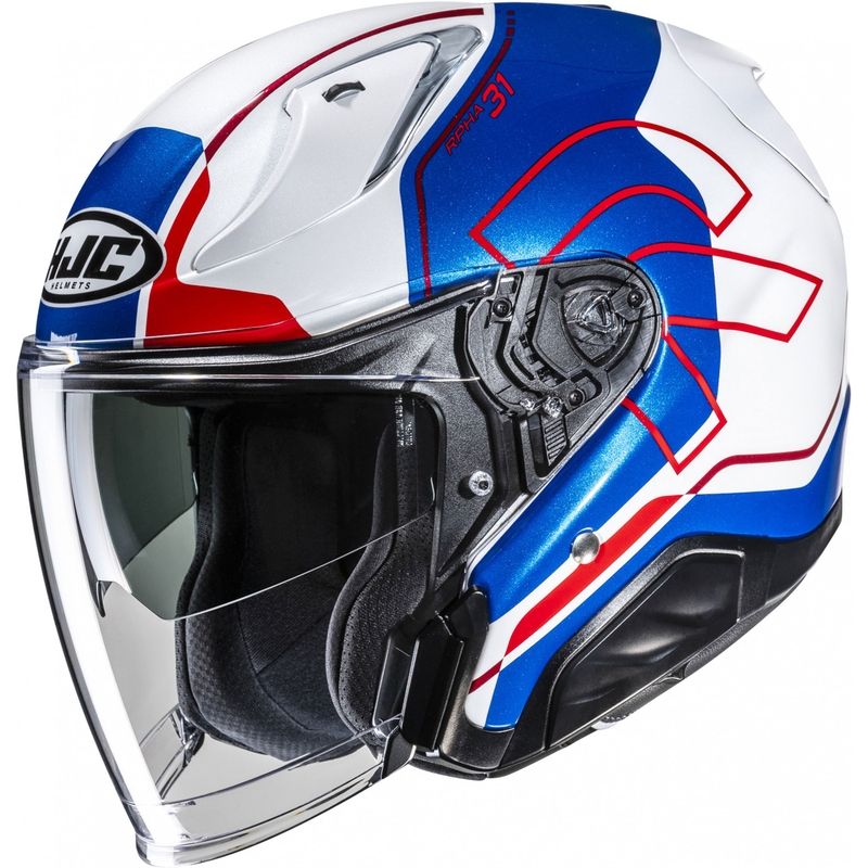 Casco da moto jet RPHA 31 Dereen MC21 bianco-blu-rosso