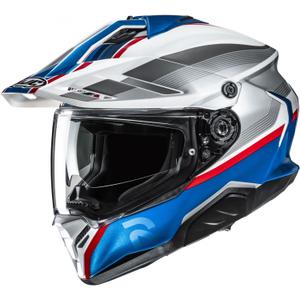 Casco da moto enduro HJC RPHA 60 Arbre MC21 bianco-argento-blu-rosso