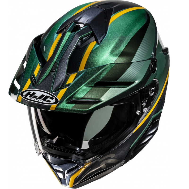 Casco da moto enduro HJC RPHA 60 Arbre MC4 verde-nero-giallo