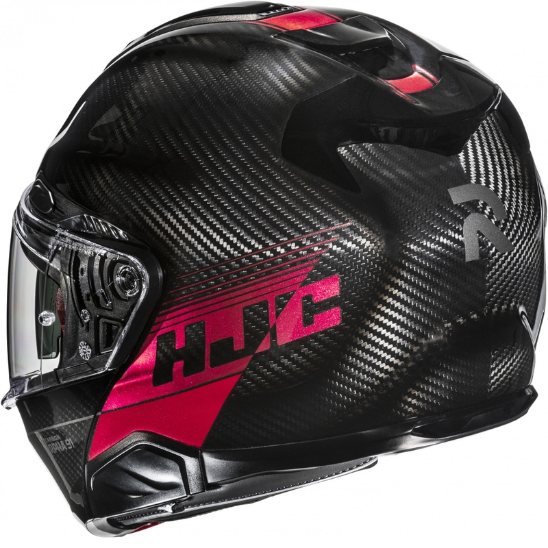 Casco da moto flip-up HJC RPHA 91 CARBON Elig MC1 nero-rosso