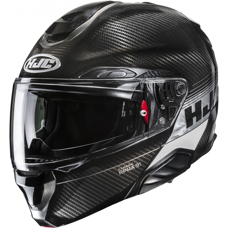 Casco da moto flip-up HJC RPHA 91 CARBON Elig MC5 nero-grigio