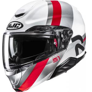 Casco da moto apribile HJC RPHA 91 Fensh MC1 bianco-argento-rosso