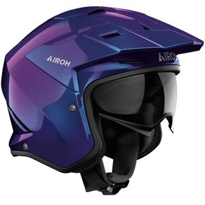 Casco da moto trial Airoh Kombakt Shimmer viola-blu lucido