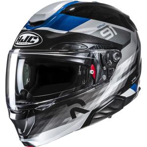 Casco da moto flip-up HJC RPHA 91 Madal MC2 nero-grigio-blu