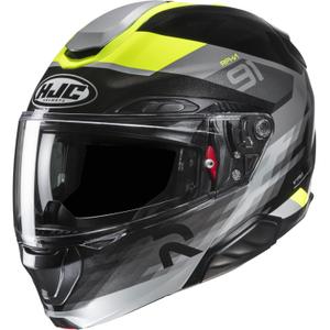 Casco moto apribile HJC RPHA 91 Madal MC3H nero-grigio-giallo fluo