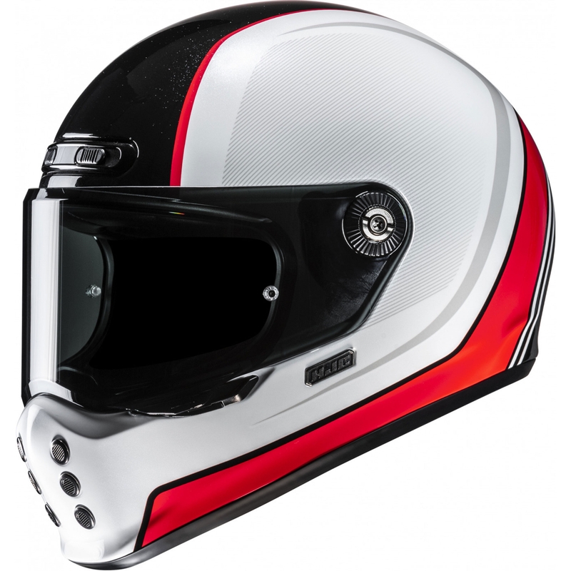 Casco integrale da moto HJC V10 Hodu MC1 bianco-nero-rosso