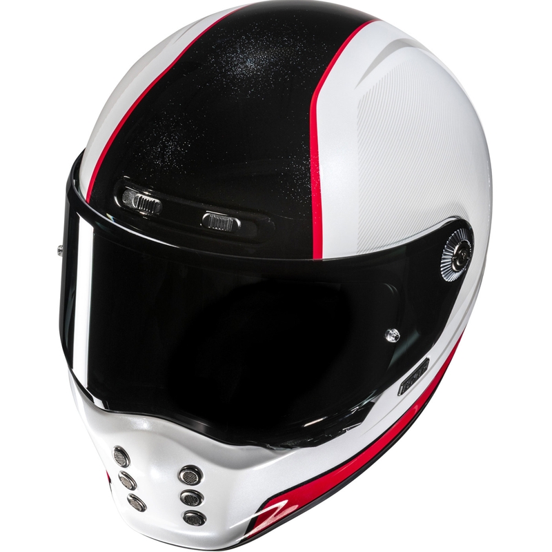 Casco integrale da moto HJC V10 Hodu MC1 bianco-nero-rosso