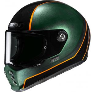 Casco integrale da moto HJC V10 Hodu MC47 verde-nero-arancione