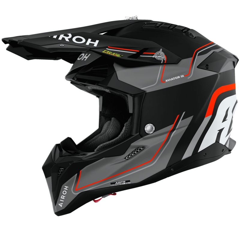 Casco da motocross Airoh Aviator 3 Leader arancione opaco