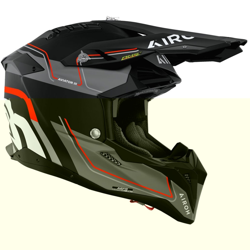 Casco da motocross Airoh Aviator 3 Leader arancione opaco