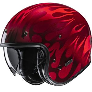 Casco da moto jet HJC V31 Firo MC1 rosso