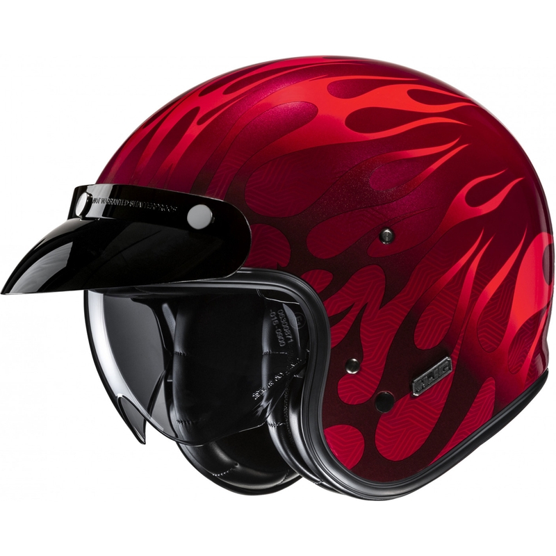 Casco da moto jet HJC V31 Firo MC1 rosso