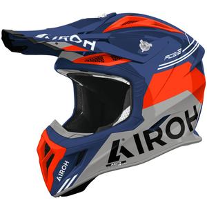 Casco da motocross Airoh Aviator ACE 2 Fury ciano-rosso lucido
