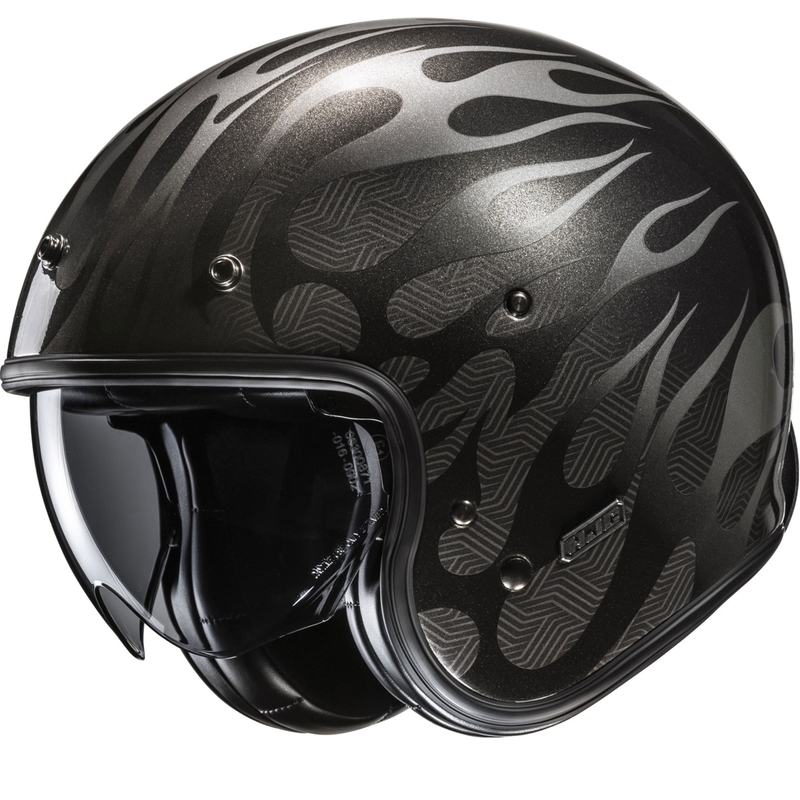 Casco da moto jet HJC V31 Firo MC5 nero-grigio