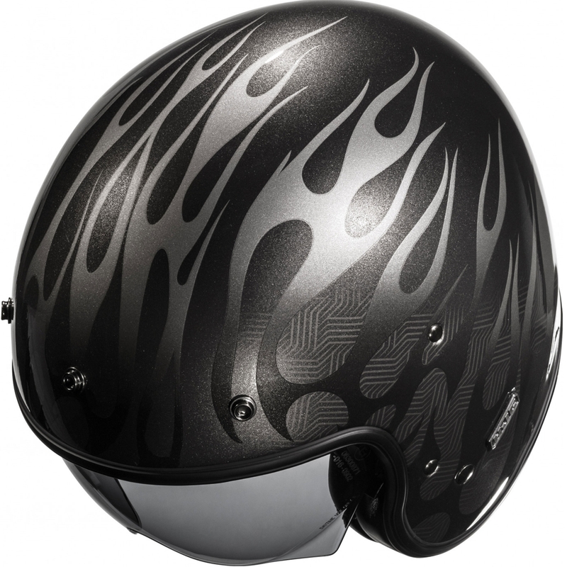 Casco da moto jet HJC V31 Firo MC5 nero-grigio