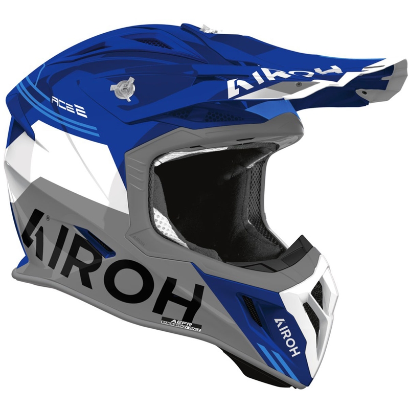 Casco da motocross Airoh Aviator ACE 2 Fury blu lucido