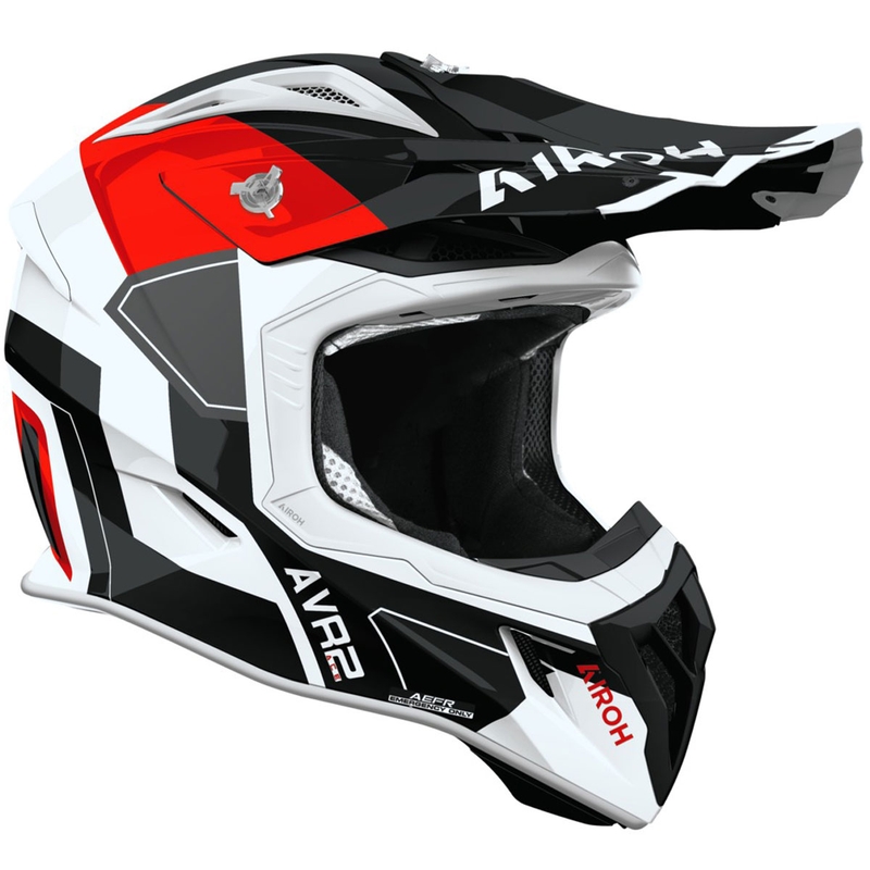 Casco da motocross Airoh Aviator ACE 2 Shield rosso lucido